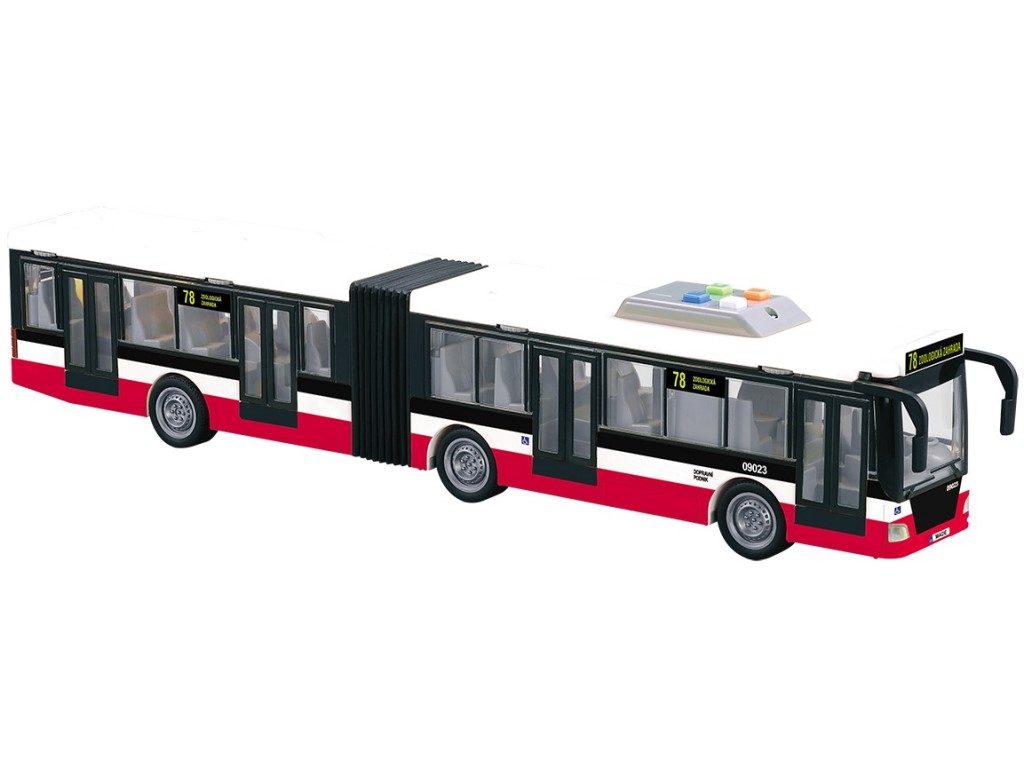 Autobus na setrvačník 44 cm, mluví česky, hlásí zastávky, CZ design