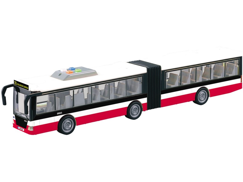 Autobus na setrvačník 44 cm, mluví česky, hlásí zastávky, CZ design