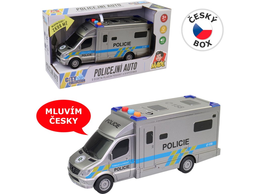 10709 - Auto policejní 19,5 cm, světlo, zvuk, na baterie