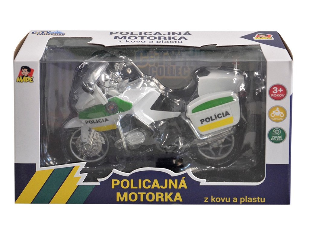 MaDe Motorka policejní kovová CZ 18cm
