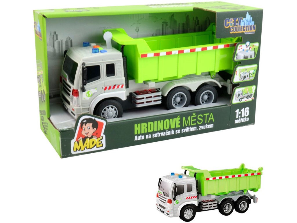 14285 - Auto nákladní na setrvačník, se světlem a zvukem, na baterie, 27 x 10 x 12,5 cm