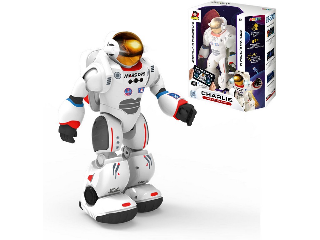 13624 - Robot astronaut Charlie, s naučnou aplikací, 29,5 cm