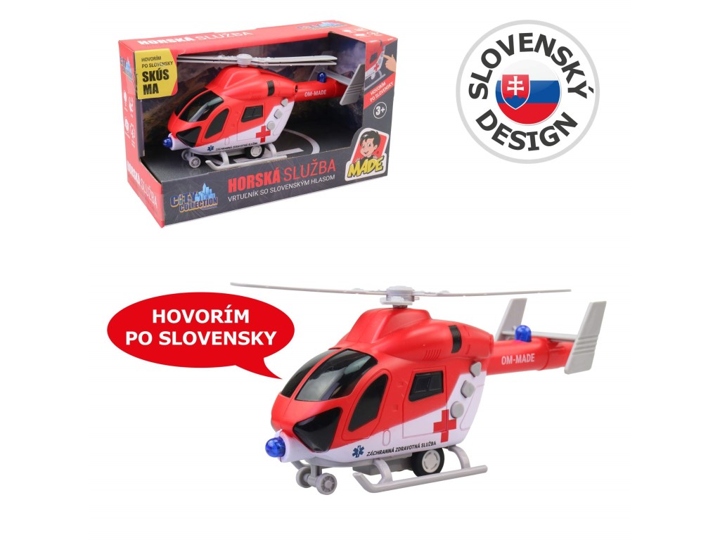 Vrtulník záchranný SK na setrvačník se světlem a zvukem, 20 cm