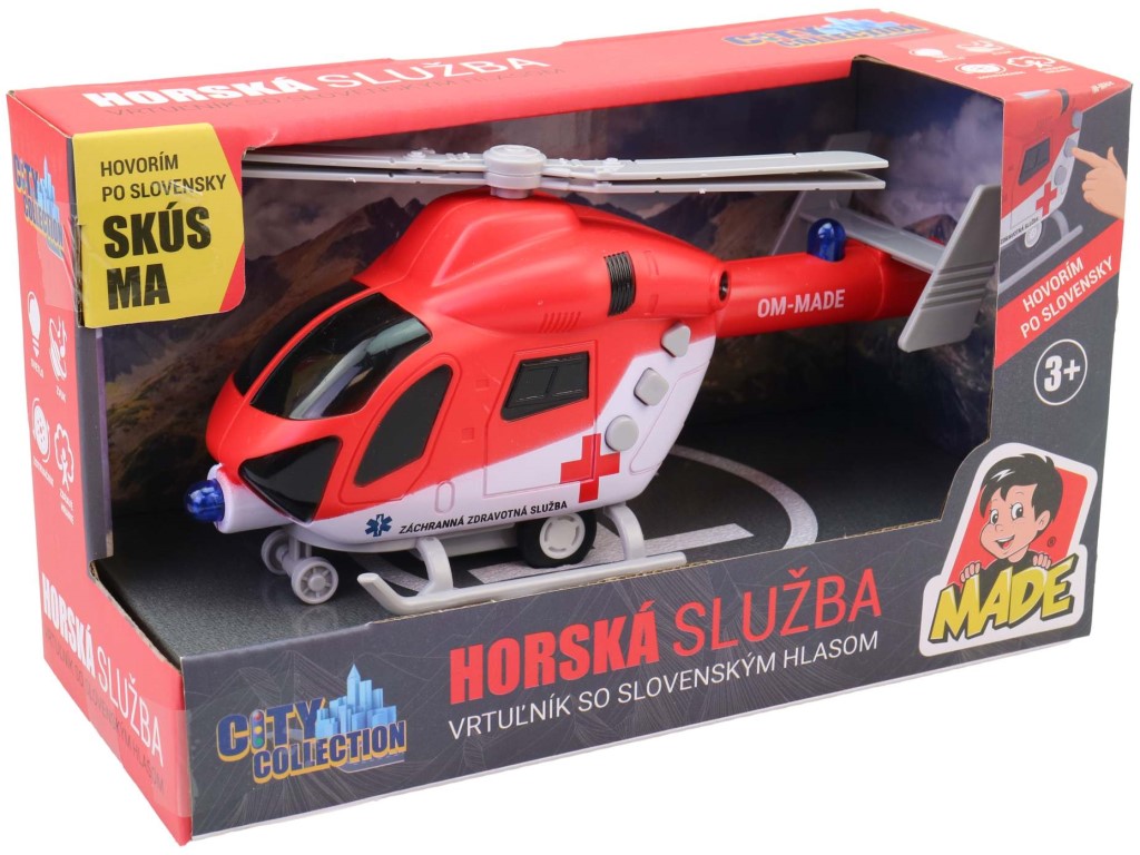 Vrtulník záchranný SK na setrvačník se světlem a zvukem, 20 cm