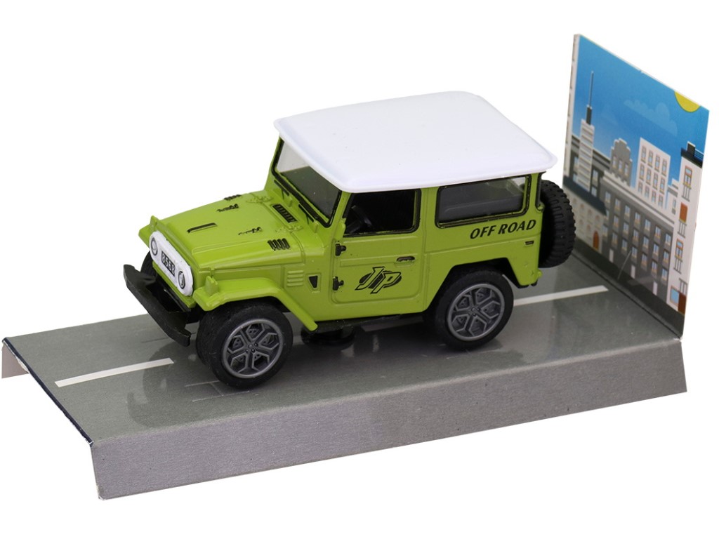 14849 - Auto Jeep kovové, na zpětný chod, 9,5, x 4,6 x 5 cm