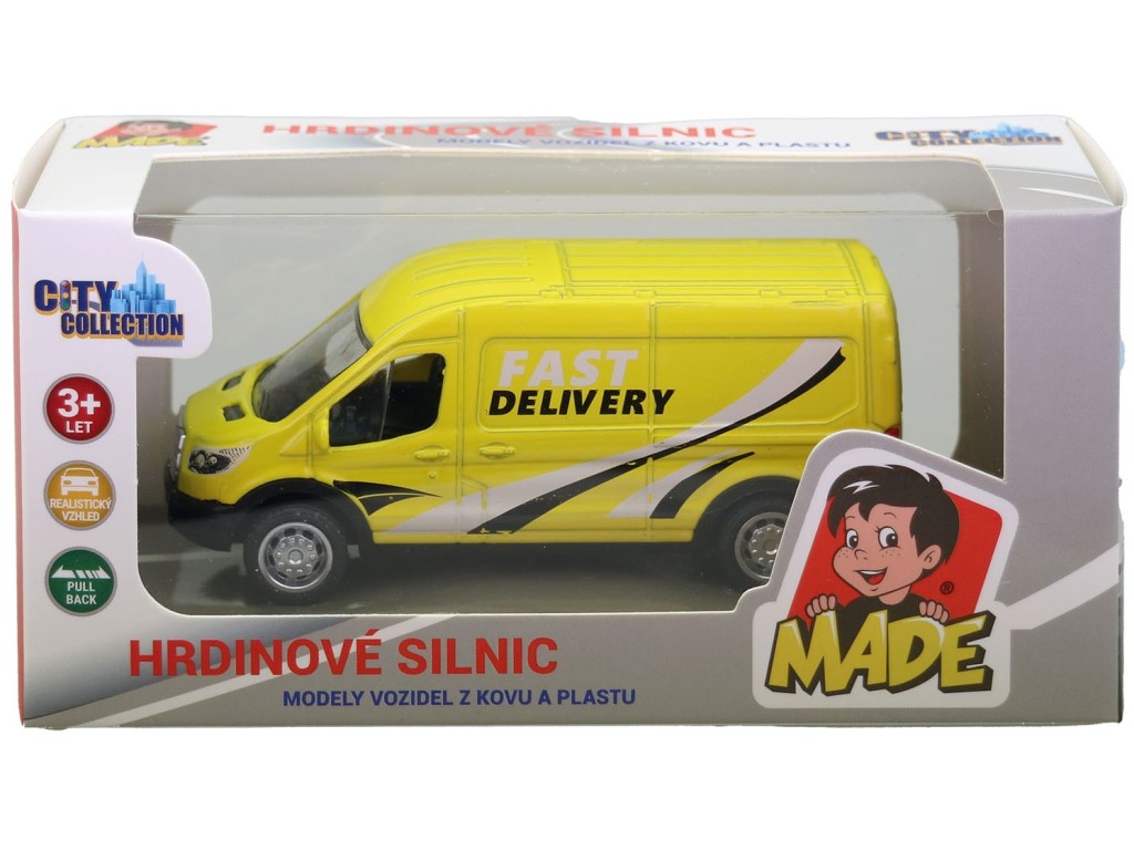 14854 - Auto dodávka kovové, na zpětný chod, 10,5 x 3,5 x 4,4 cm