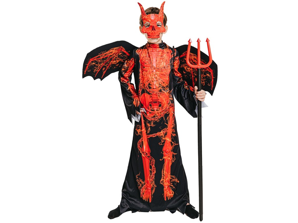 15917 - Šaty na karneval - čert kostra, 130 - 140 cm