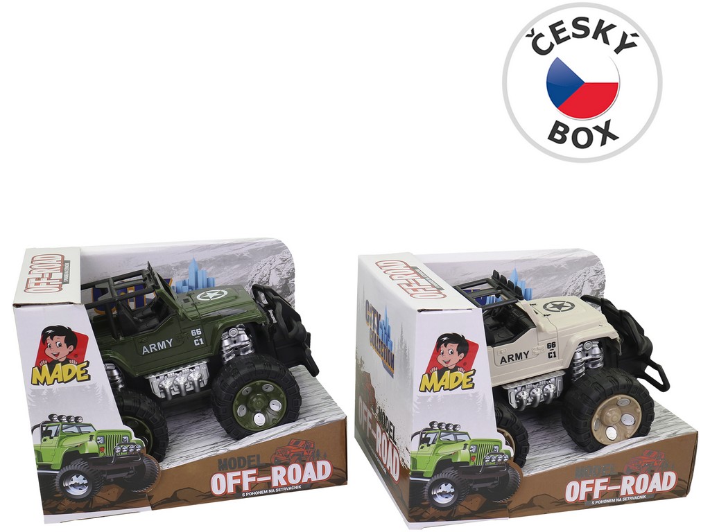 16718 - Auto off - road, vojenský, 2 barvy, 20 x 13 x 13 cm