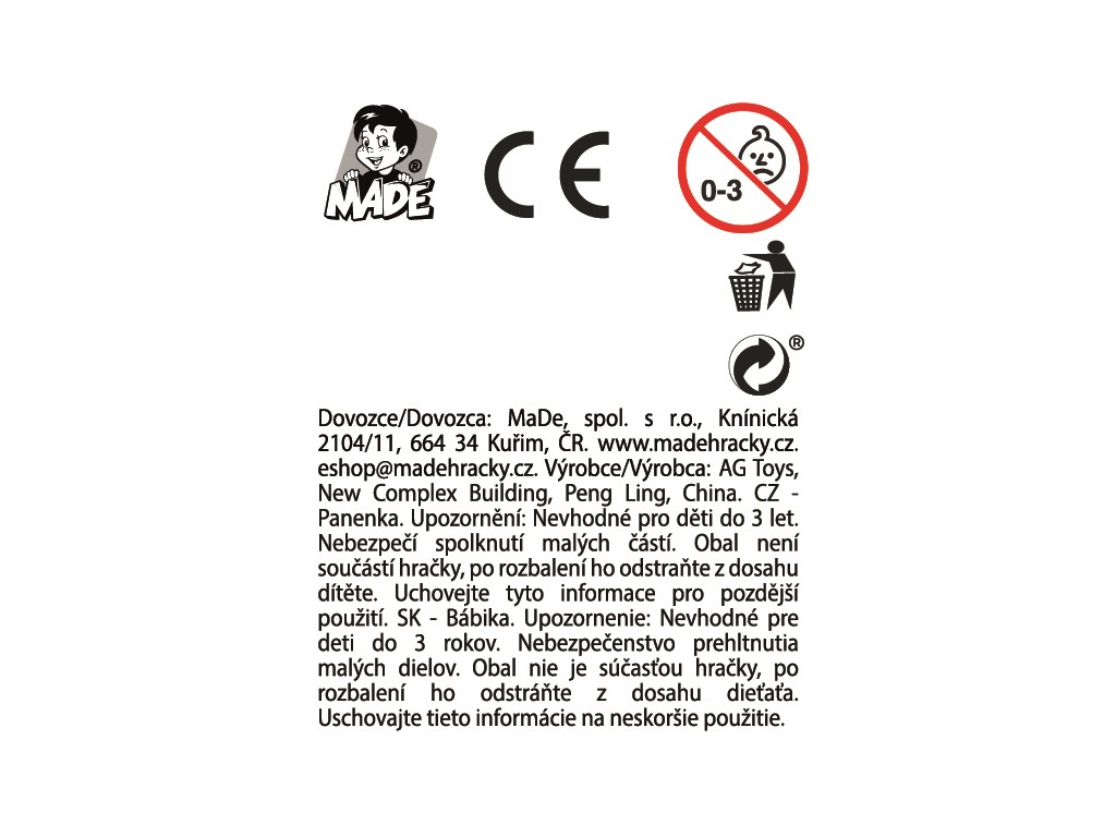 Panenka, 18 ks v display boxu,  12,5 cm