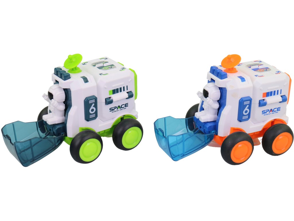 17434 - Vesmírné auto, otvírací dveře, 12 ks v display boxu, na setrvačník, 9,5 x 7,5x 9 cm