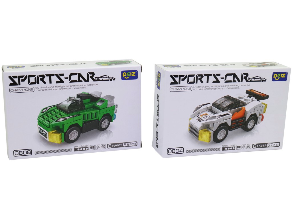 18100 - Auto sportovní, volná kola, 16 ks v display boxu