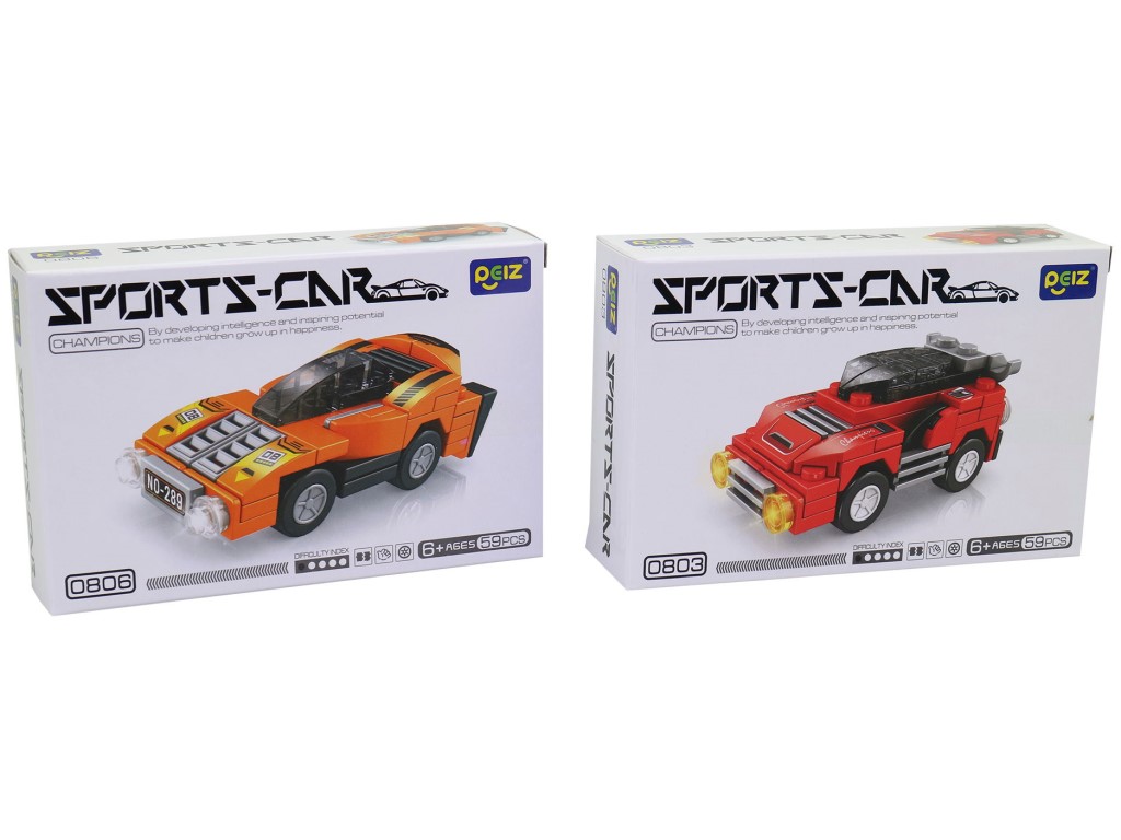 18100 - Auto sportovní, volná kola, 16 ks v display boxu