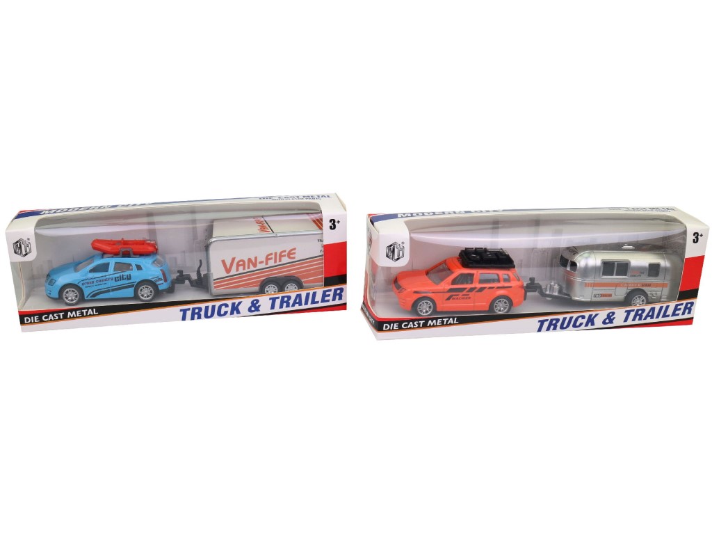 Auto s přívěsem, 16 ks v display boxu, 19 cm