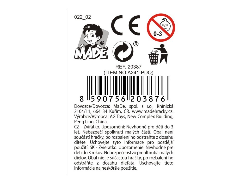 Zvířátko bobr, 24 ks v display boxu, 7 cm