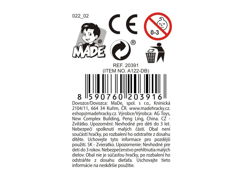 Zvířátko hmyz, 24 ks v display boxu, 13 cm
