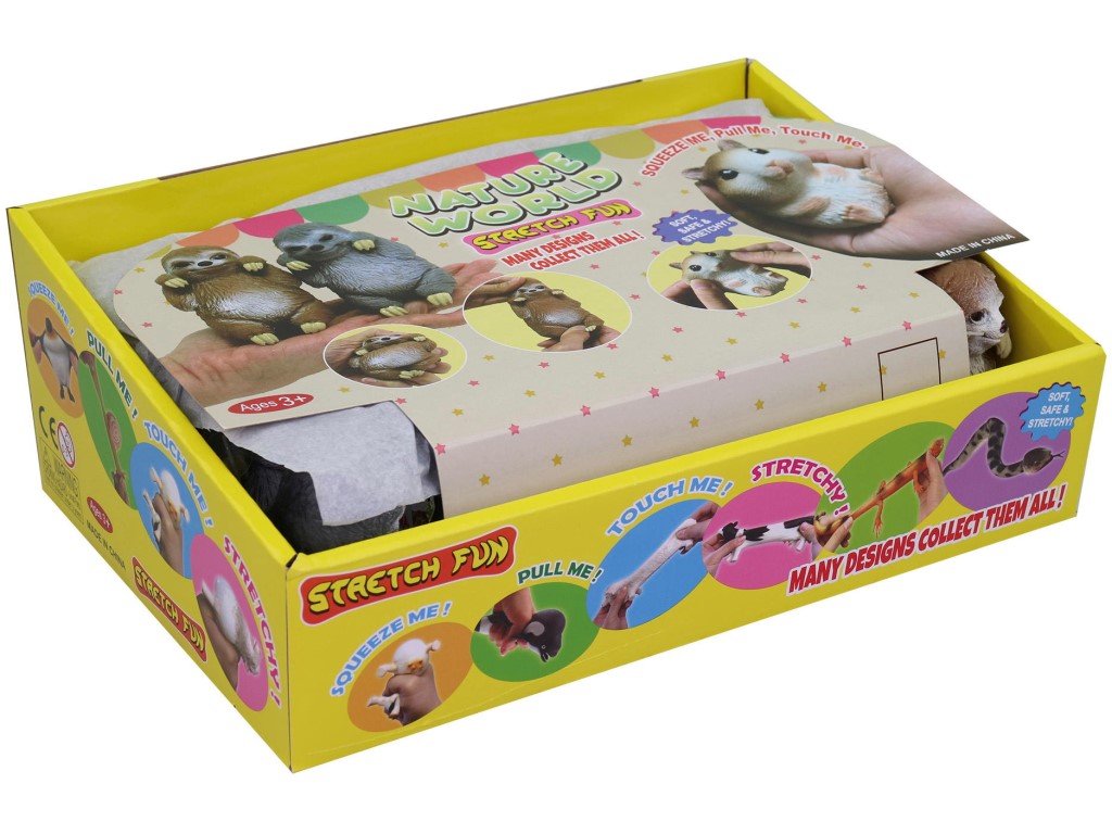 Zvířátko lenochod, 24 ks v display boxu, 9 cm