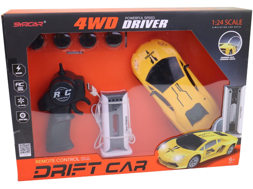 Elektroauto na ovládání, 19 cm, vyměnitelná kola, funkce driftování, nabíjecí stanice