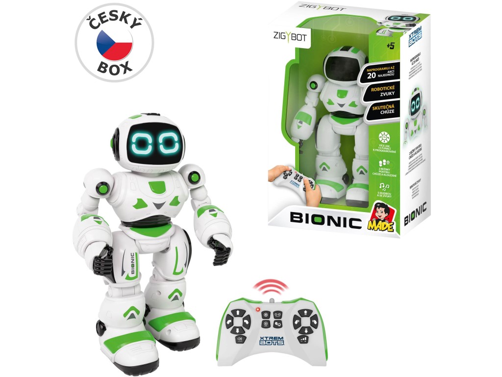 20776 - Robot Zigybot Bionic, programovací, 20 funkcí, 30 x 21 x 13 cm