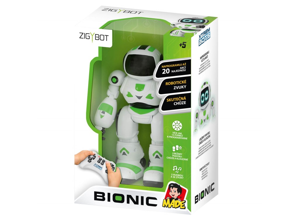 20776 - Robot Zigybot Bionic, programovací, 20 funkcí, 30 x 21 x 13 cm