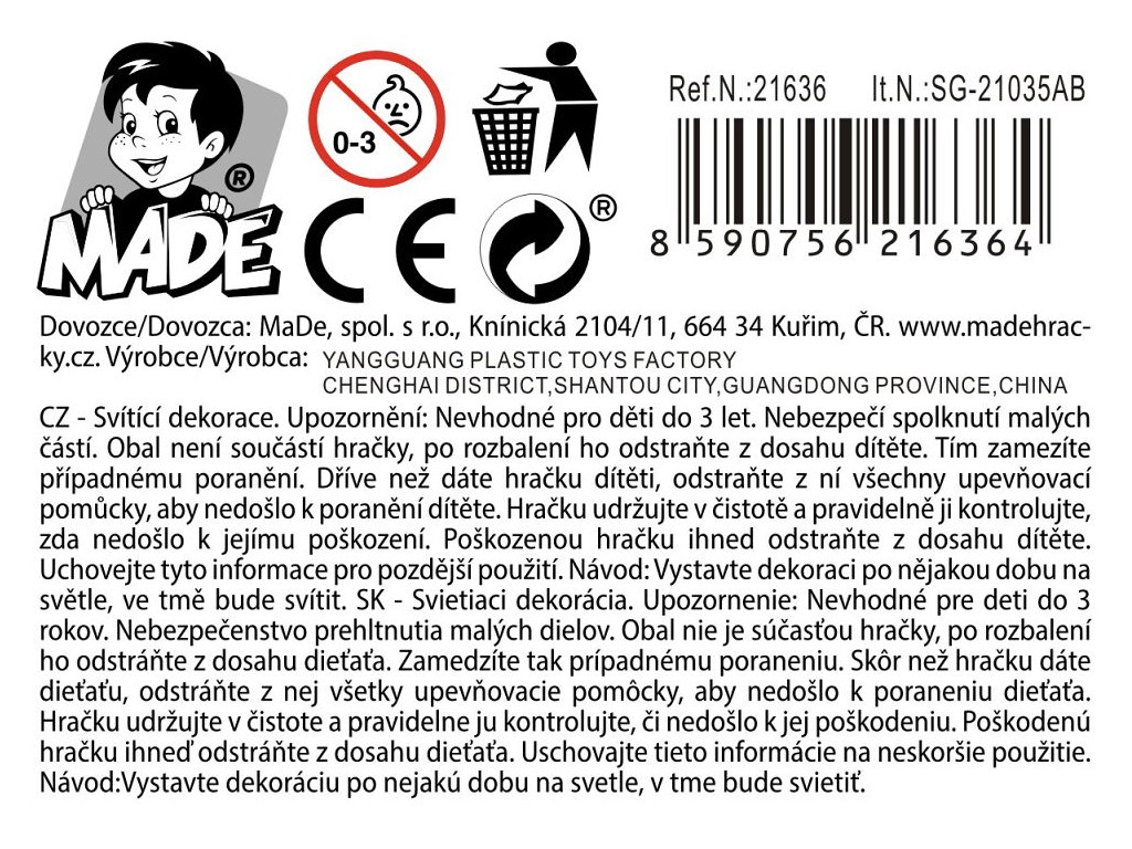 Svítící vesmírný program na kartě