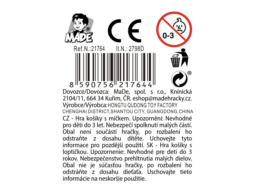 Hra košíčky, 12 ks v display boxu