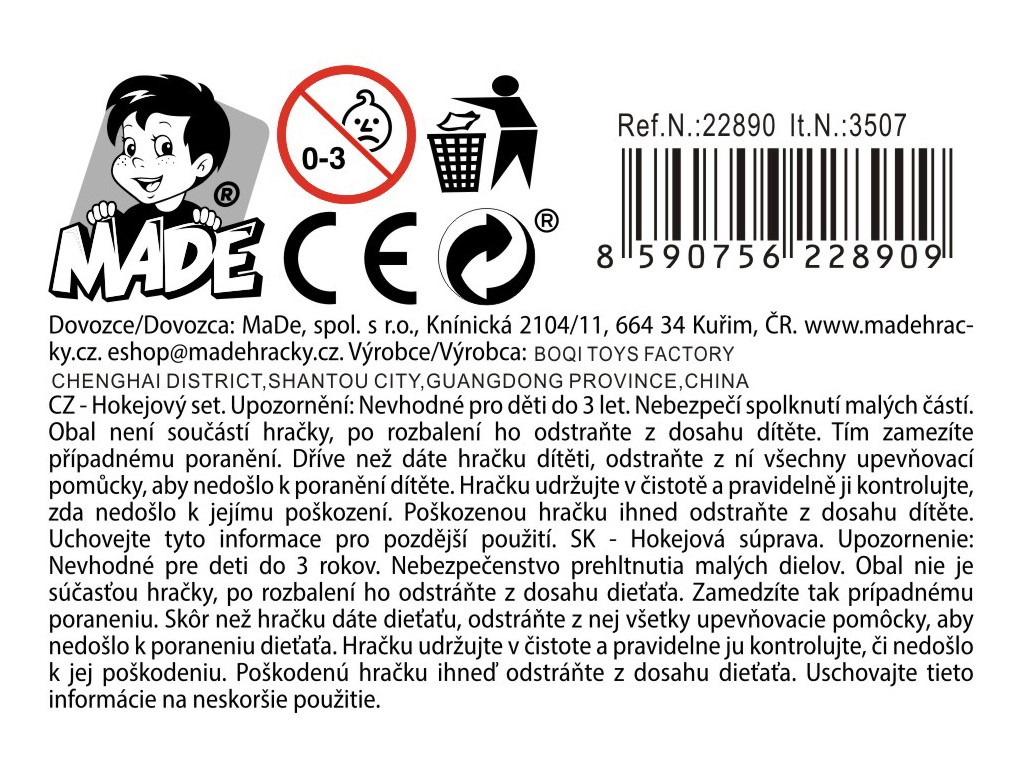 Hokejka s míčkem a pukem, 67 cm