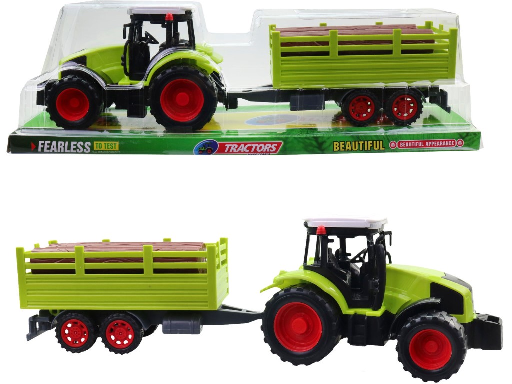 Traktor s přívěsem, na setrvačník, 38 cm