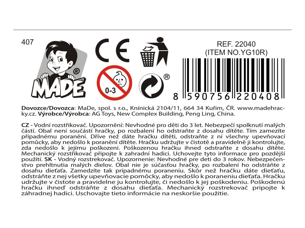 Rozprašovač vody, brouk