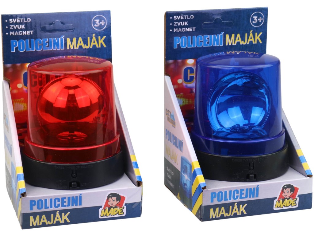 Maják modrý a červený, na baterie