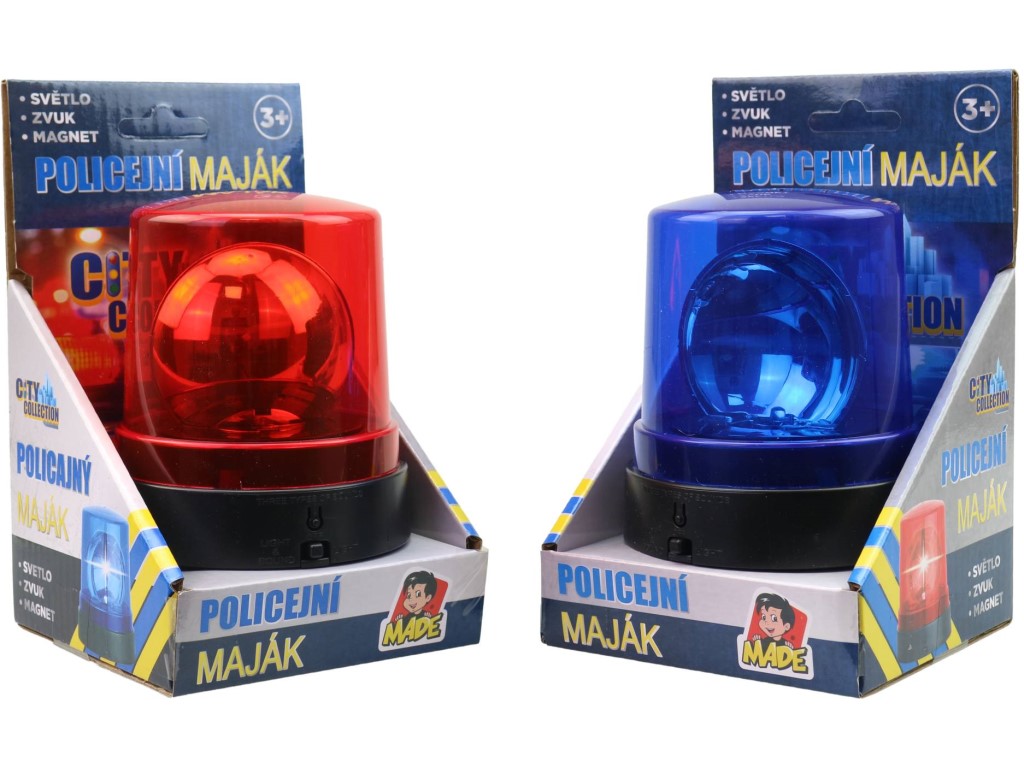 Maják modrý a červený, na baterie