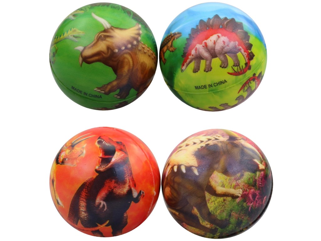 Míček dinosaurus, 12 ks v display boxu, 6,5 cm