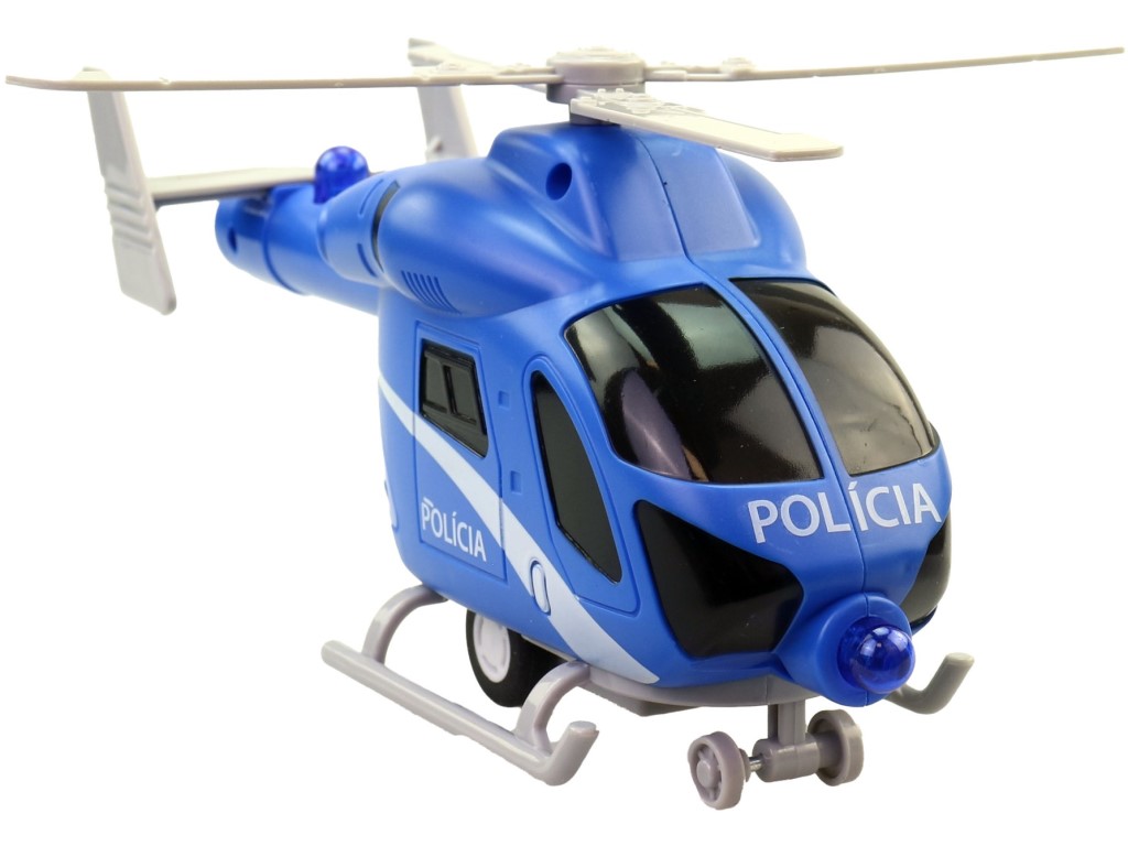 MaDe Vrtulník policejní SK na setrvačník, na baterie se světlem a zvukem, 20 cm