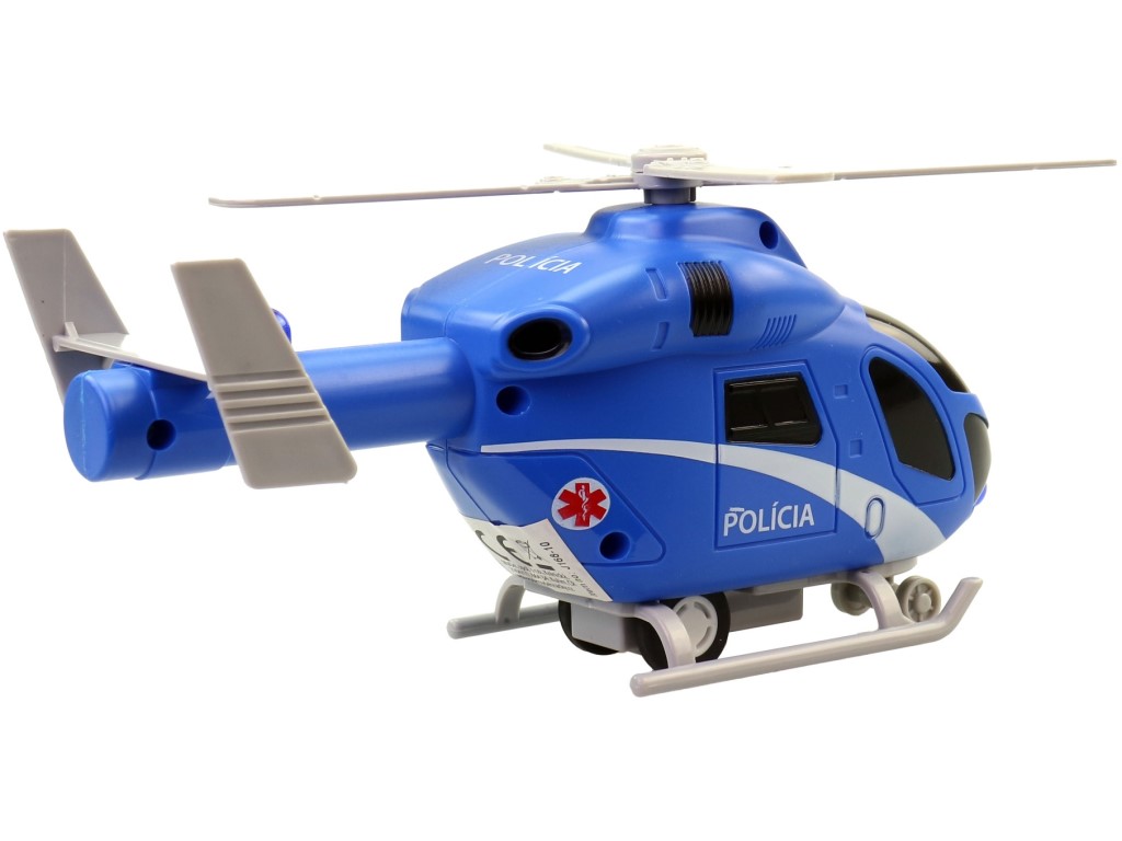 MaDe Vrtulník policejní SK na setrvačník, na baterie se světlem a zvukem, 20 cm