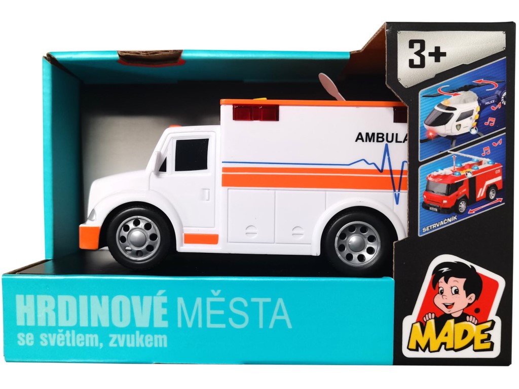 Auto ambulance, na baterie, světlo, zvuk