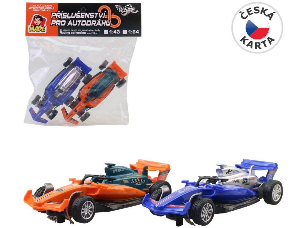 21566 - Autodráha náhradní autíčka formule, 2 ks 1:43