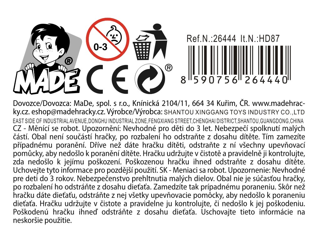 Měnící se robot, 8 ks v display boxu