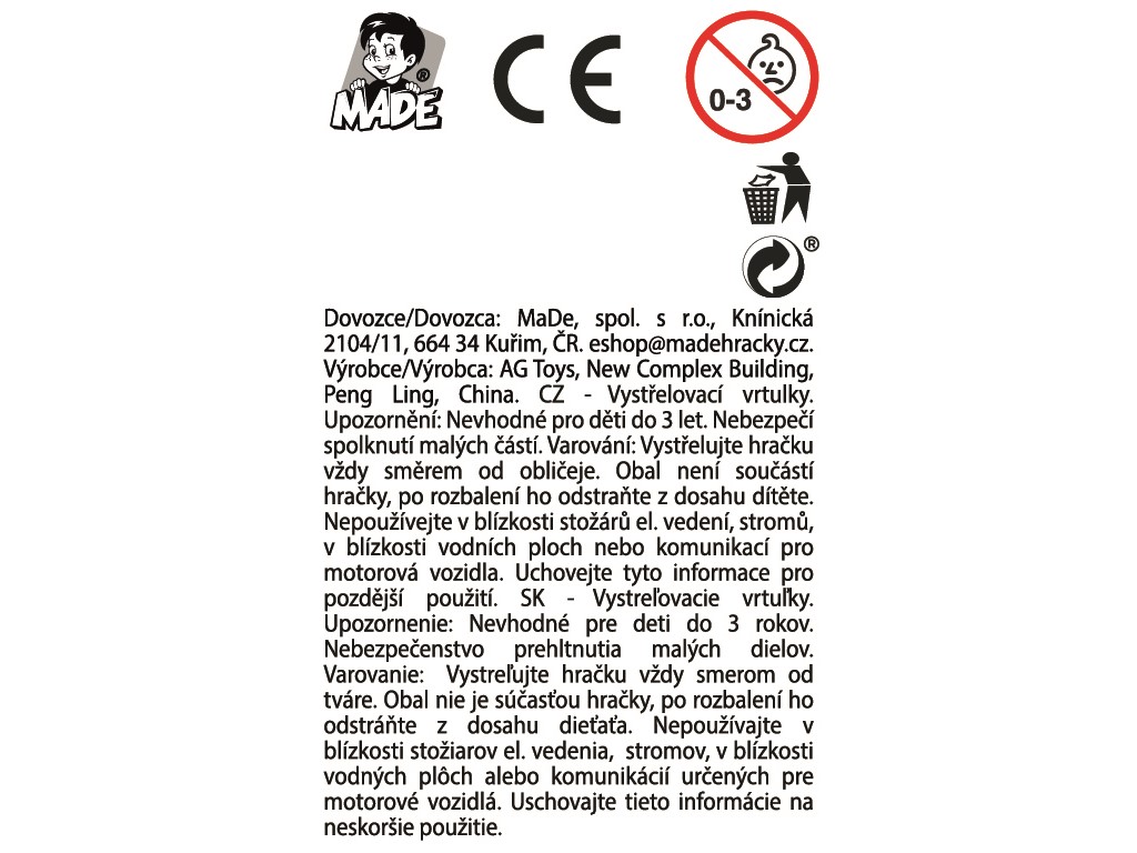 Vystřelovací vrtulky, 6 ks v display boxu