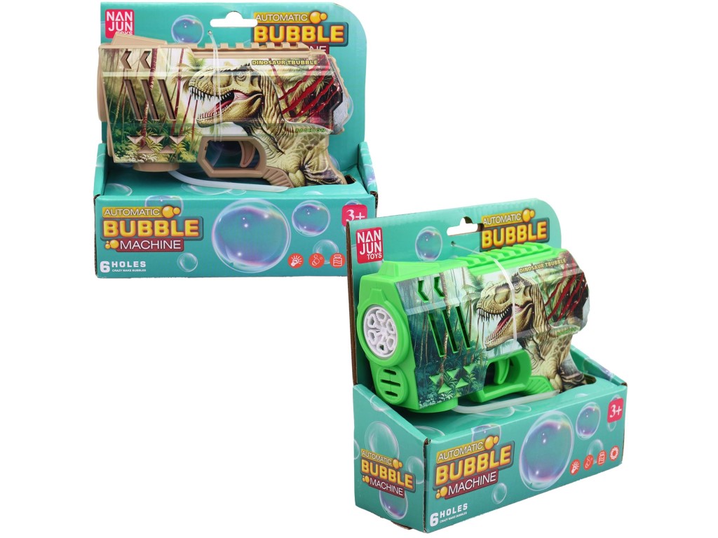 Pistole bublifuk dinosaurus, na baterie, 16 cm