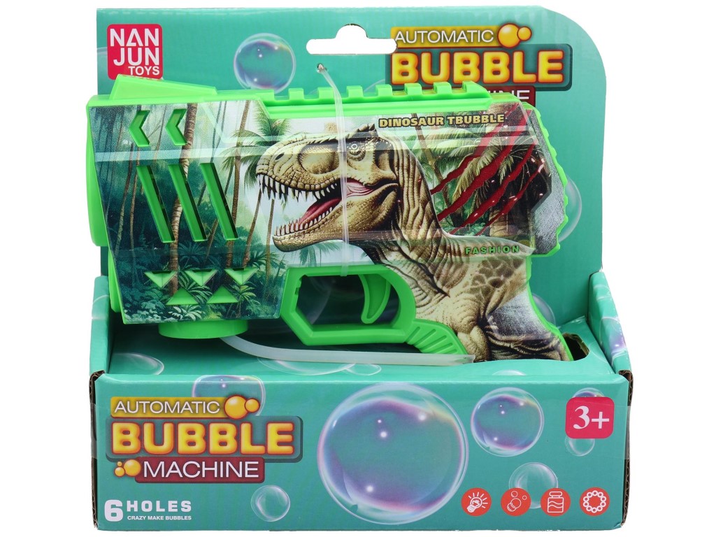 Pistole bublifuk dinosaurus, na baterie, 16 cm