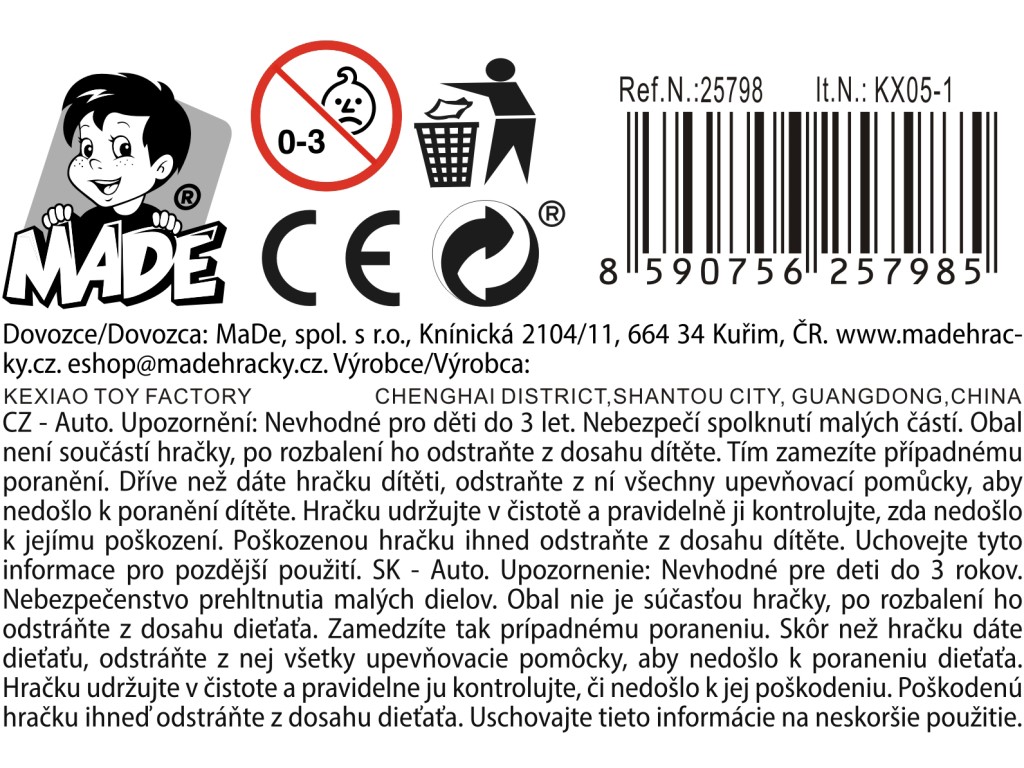 Auto na kartě, 8 cm