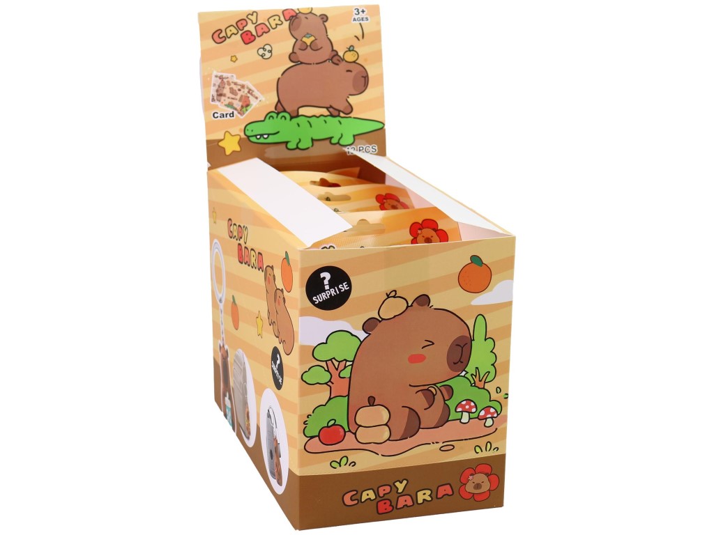 Přívěsek kapybara, 12 ks v display boxu, 5,5 cm