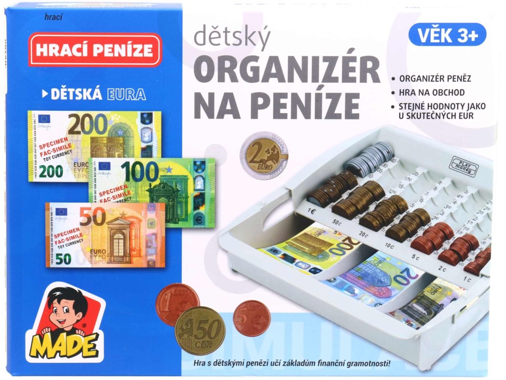 Box na peníze – organizér na euro mince a bankovky