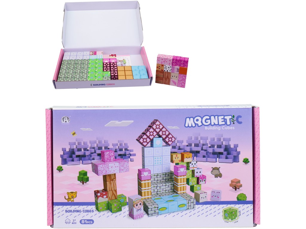 Magnetické kostky stavebnice, 81 dílů