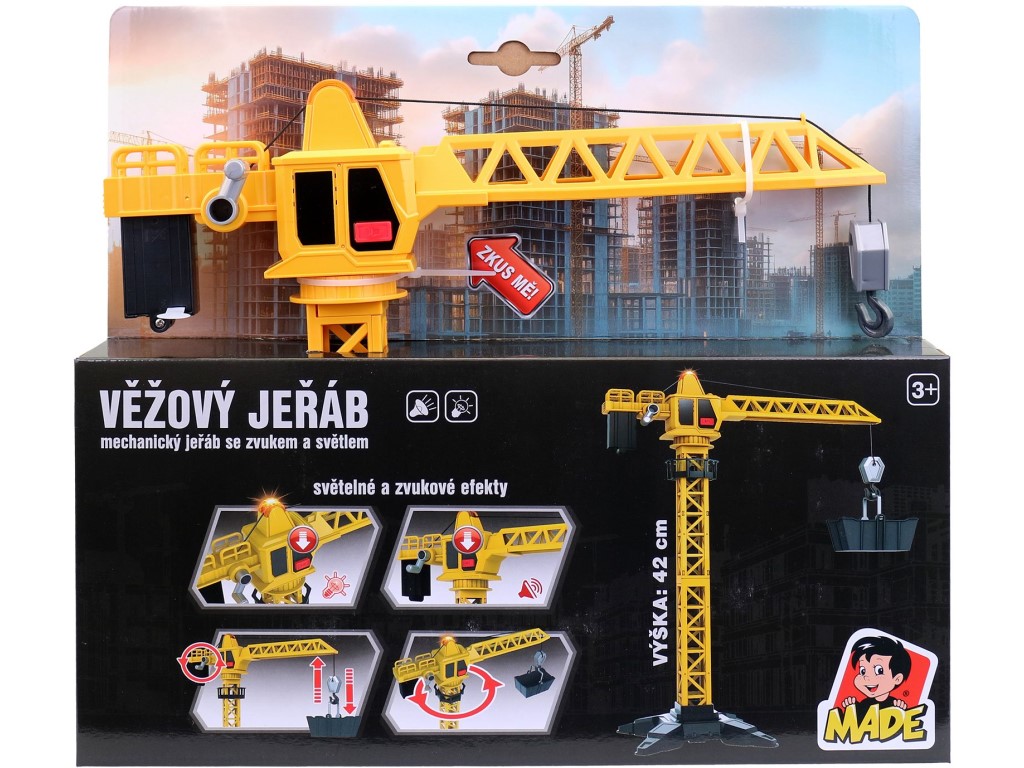 Stavební věžový jeřáb se světlem a zvukem 48 cm