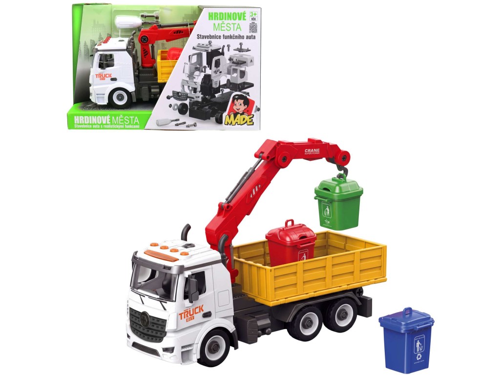 Auto popeláři k sestavení, světlo a zvuk, baterie, 30 cm