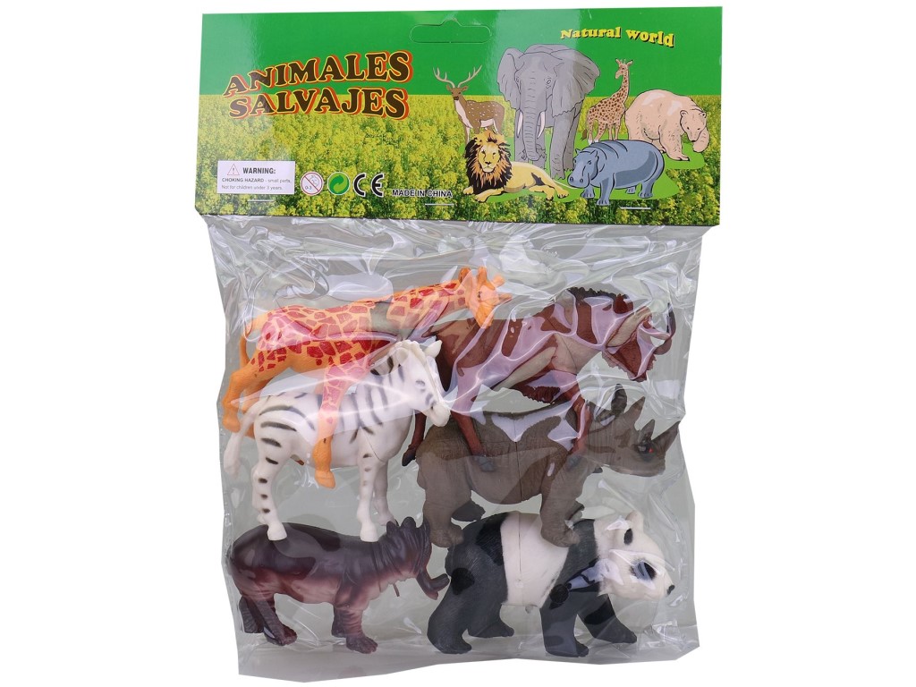 Zvířátka safari 6 ks v sáčku, 22 x 28 cm