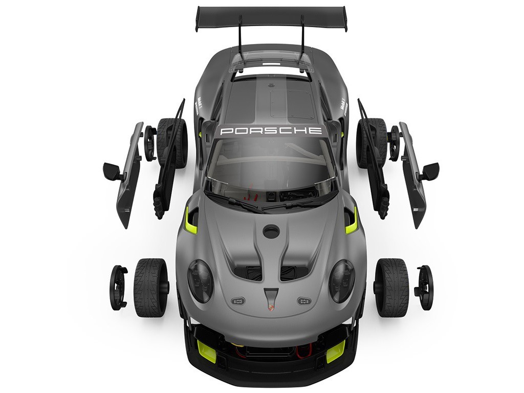 Auto na ovládání stavebnice, Porsche 911 GT2, 26 cm