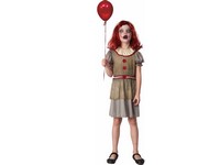 09302 - Šaty na karneval -  strašidelný klaun,  130 - 140  cm