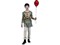 09303 - Šaty na karneval -  strašidelný klaun,  110- 120 cm